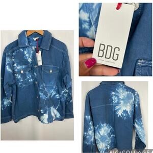 NWT BDG Urban Outfitters
Oversized Blue Denim Tie-Dye Jean Shacket Women's S
